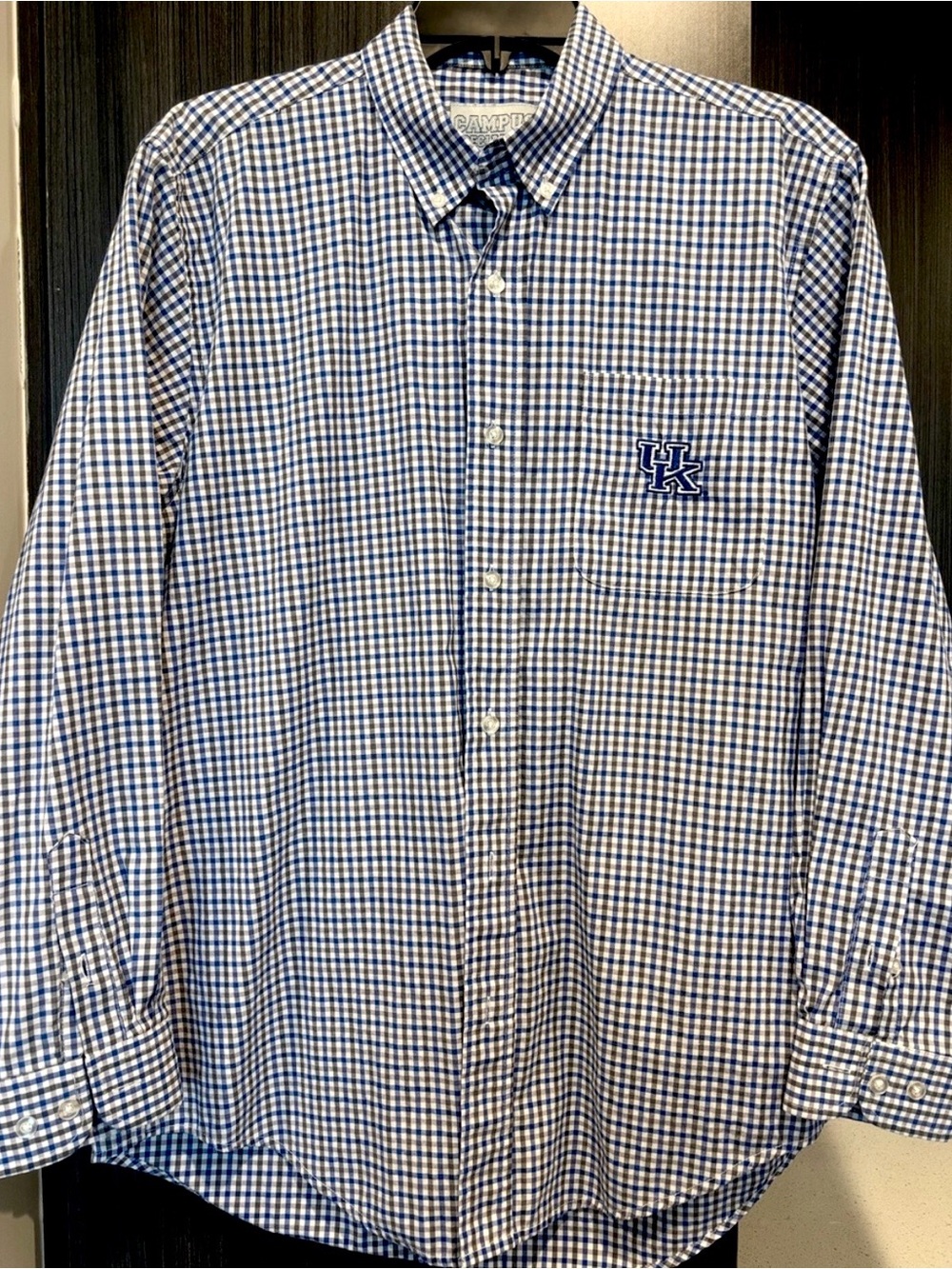 University of Kentucky Men’s Campus Specialties Blue & Gray Check Button-Down